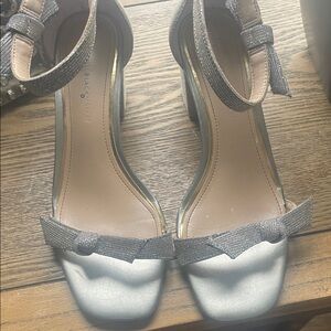 White House Black Market Silver Bow Heels